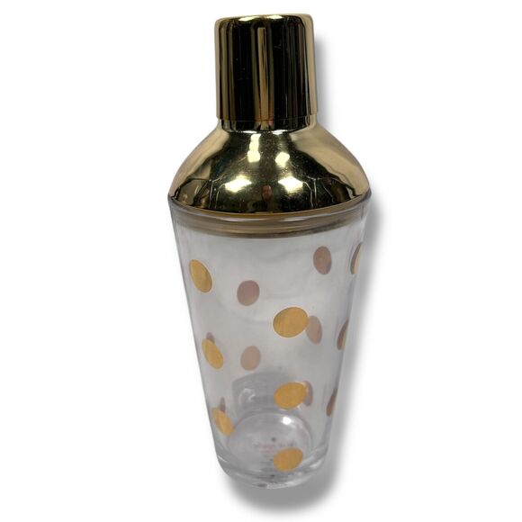 Lenox Kate Spade Two of a Kind Cocktail Shaker 24oz Glass Metallic Gold New